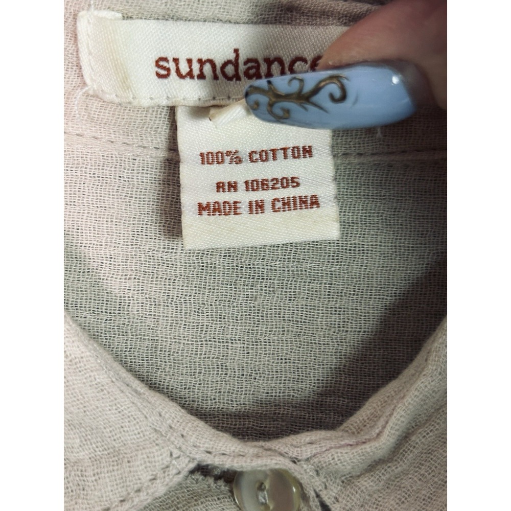 Sundance Enchanted Days pintuck tiered midi dress L 100% Cotton Cottage Core - Picture 6 of 14